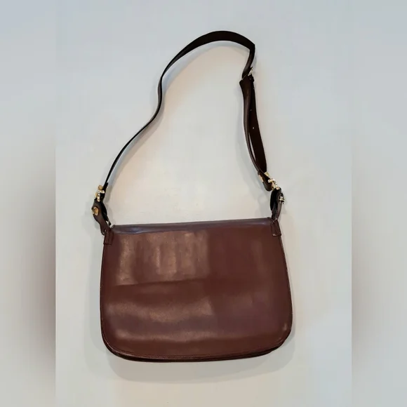 Vintage 1975 Classic Cartier Brown Leather Shoulder Bag - Picture 2 of 16